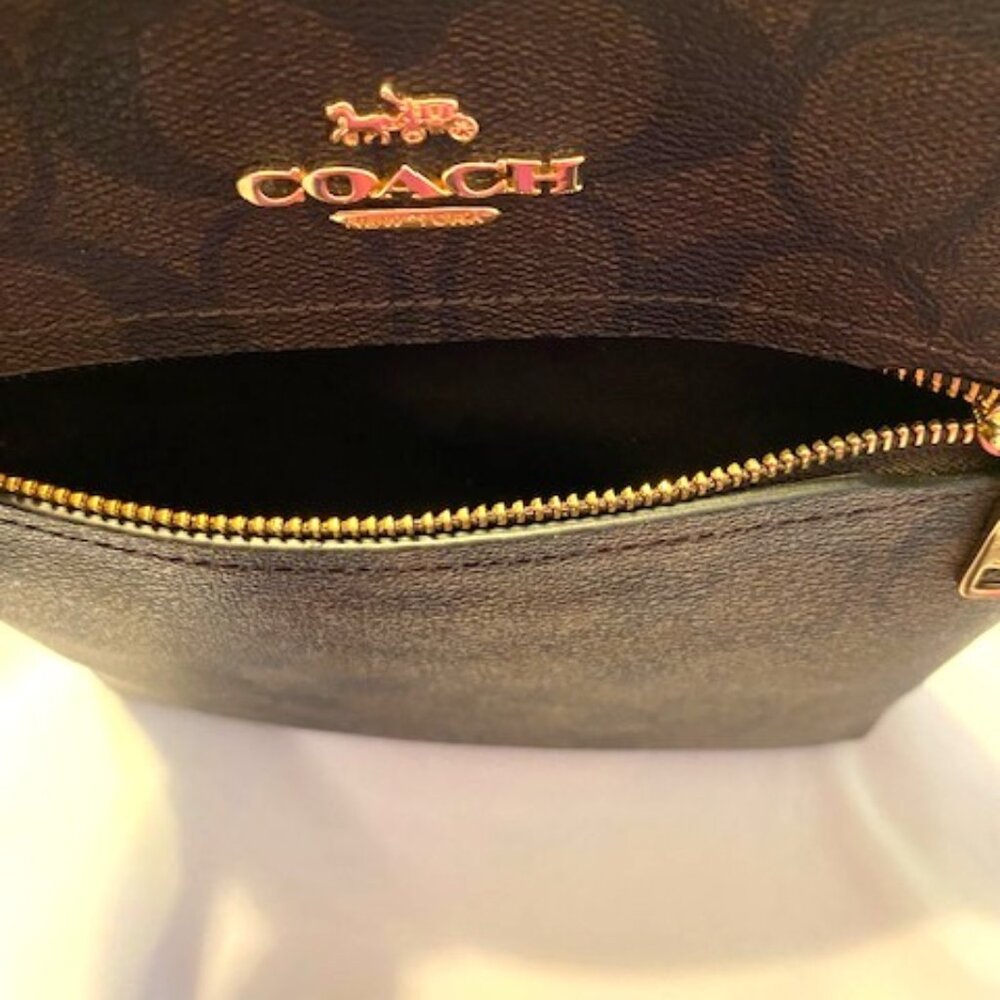 Coach Mini Rowan File Crossbody Shoulder Adjustable Strap Dark Brown Bag Purse - Picture 6 of 12